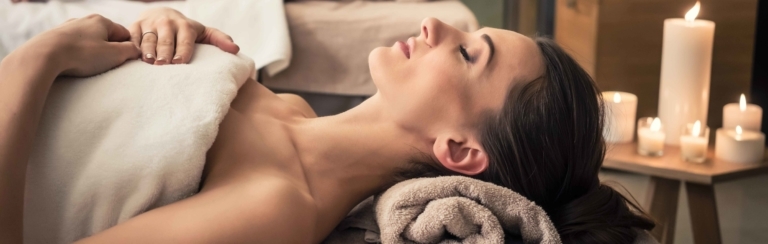 Spa- Woman relaxing during a spa service