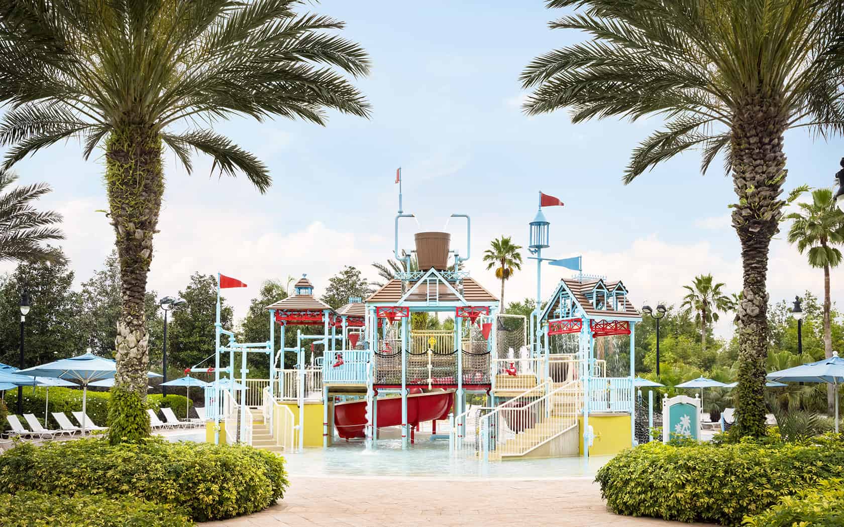 Kids’ cove aquatic playground at the resort water park