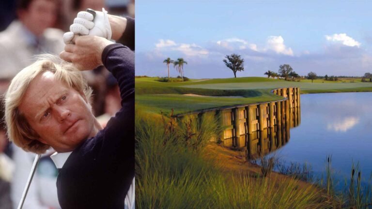 Collage of PGA Legend Jack Nicklaus and the Jack Nicklaus Golf Course at Reunion Resort