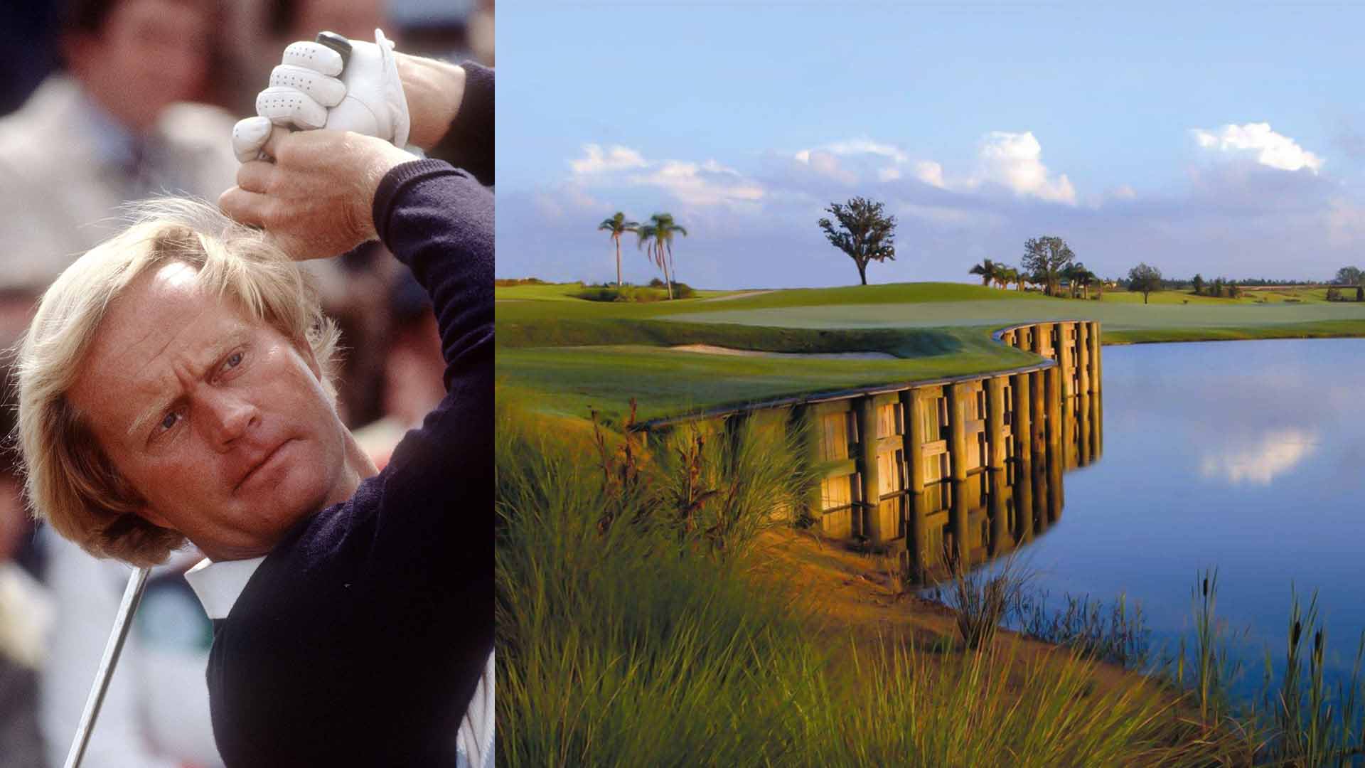 Collage of PGA Legend Jack Nicklaus and the Jack Nicklaus Golf Course at Reunion Resort