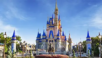 Theme Parks: Cinderella's Castle at Disney's Magic Kingdom theme park